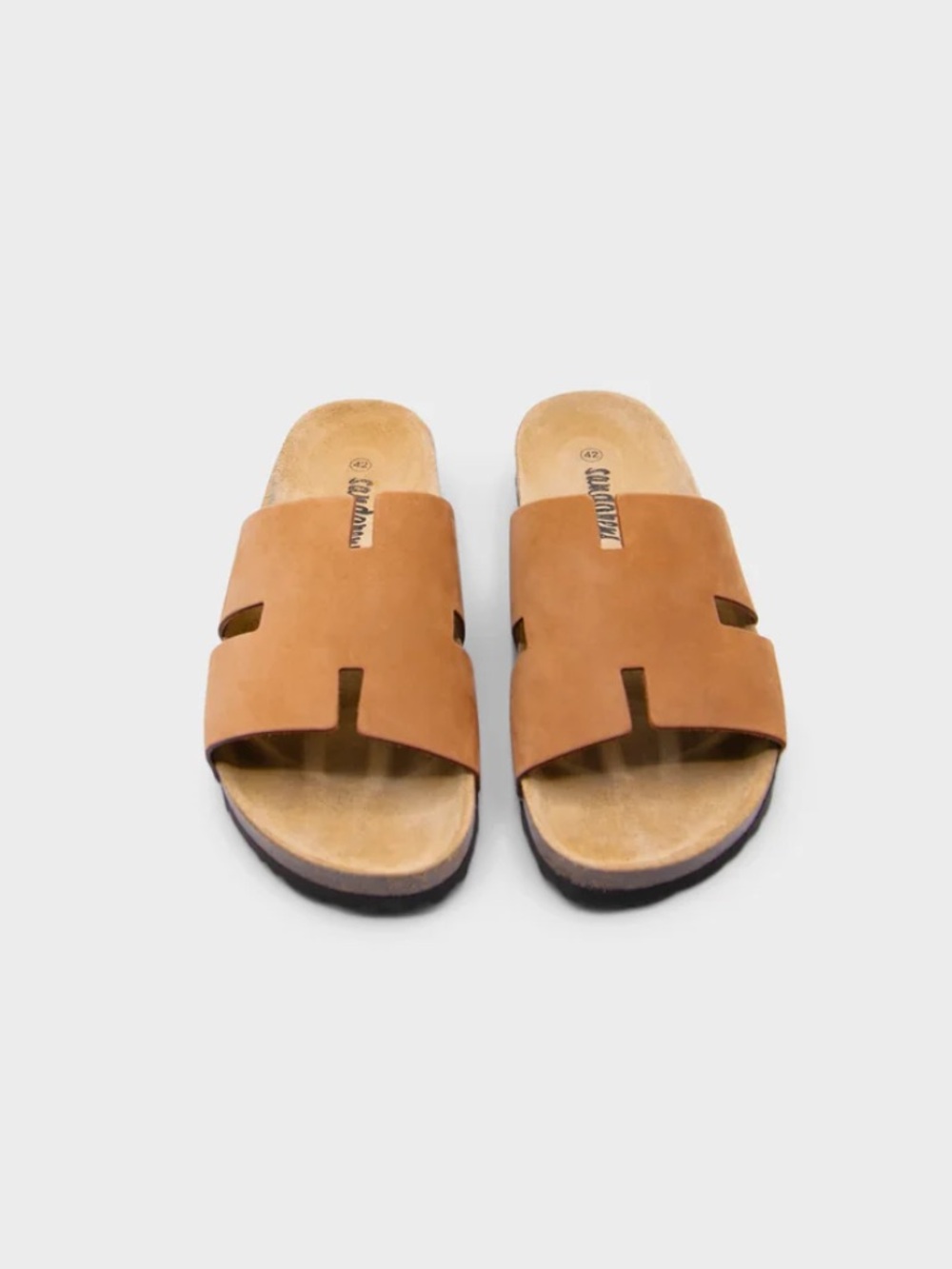 Sandgrens Avila Lux Cork sole, Light Terracotta H-Cutout Slide, 38 (7-7.5)